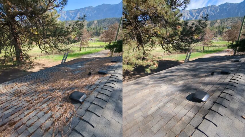 Before and after photo of Brown Road, Lillooet.